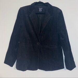 VTG Denim & Co Corduroy Ribbed Blazer Jacket - Black
